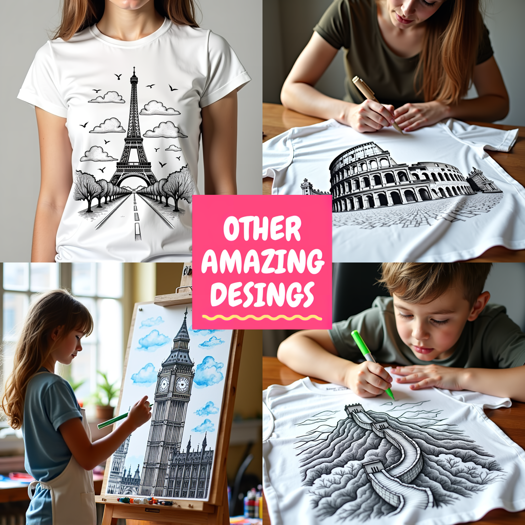 Women's T-shirt Coloring Kit with 10 Fabric Markers - Urban Street