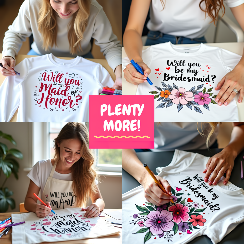 Unisex T-shirt Coloring Kit with 10 Fabric Markers - Maid of Honor