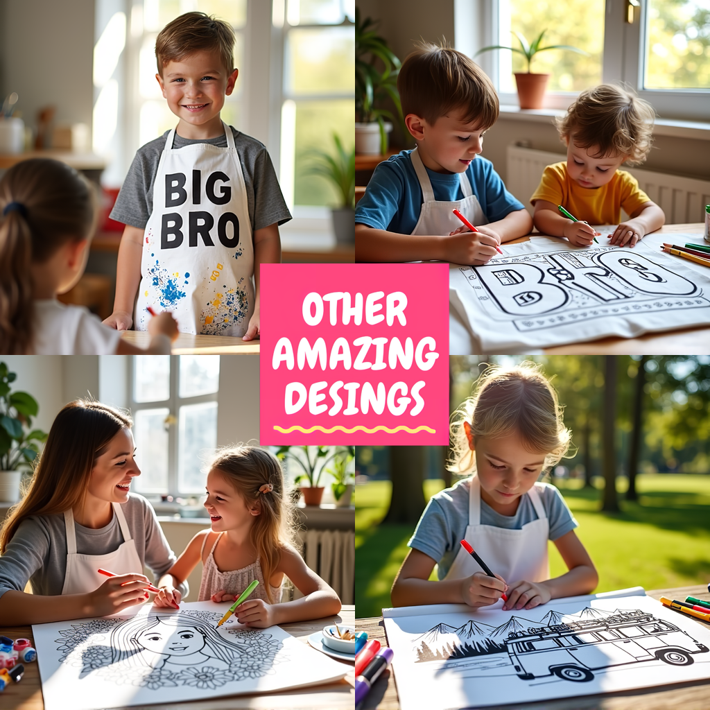 Apron Coloring Kit with 10 Fabric Markers - Brother