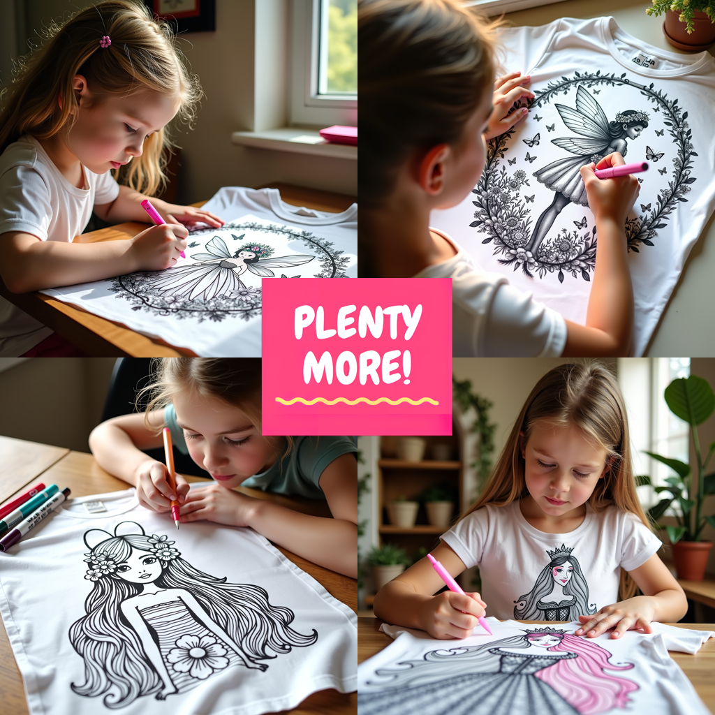 Blanket Coloring Kit with 10 Fabric Markers - Nature Fairy