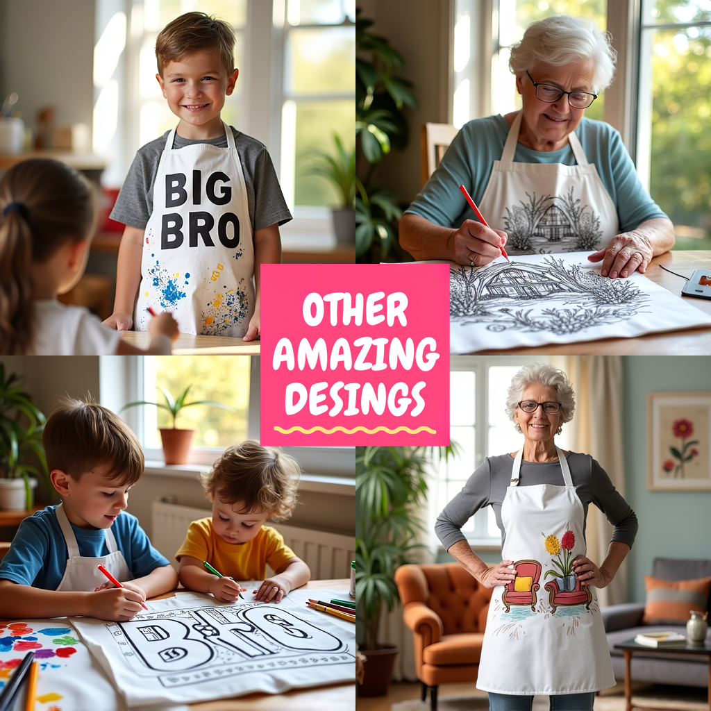 Apron Coloring Kit with 10 Fabric Markers - Brother