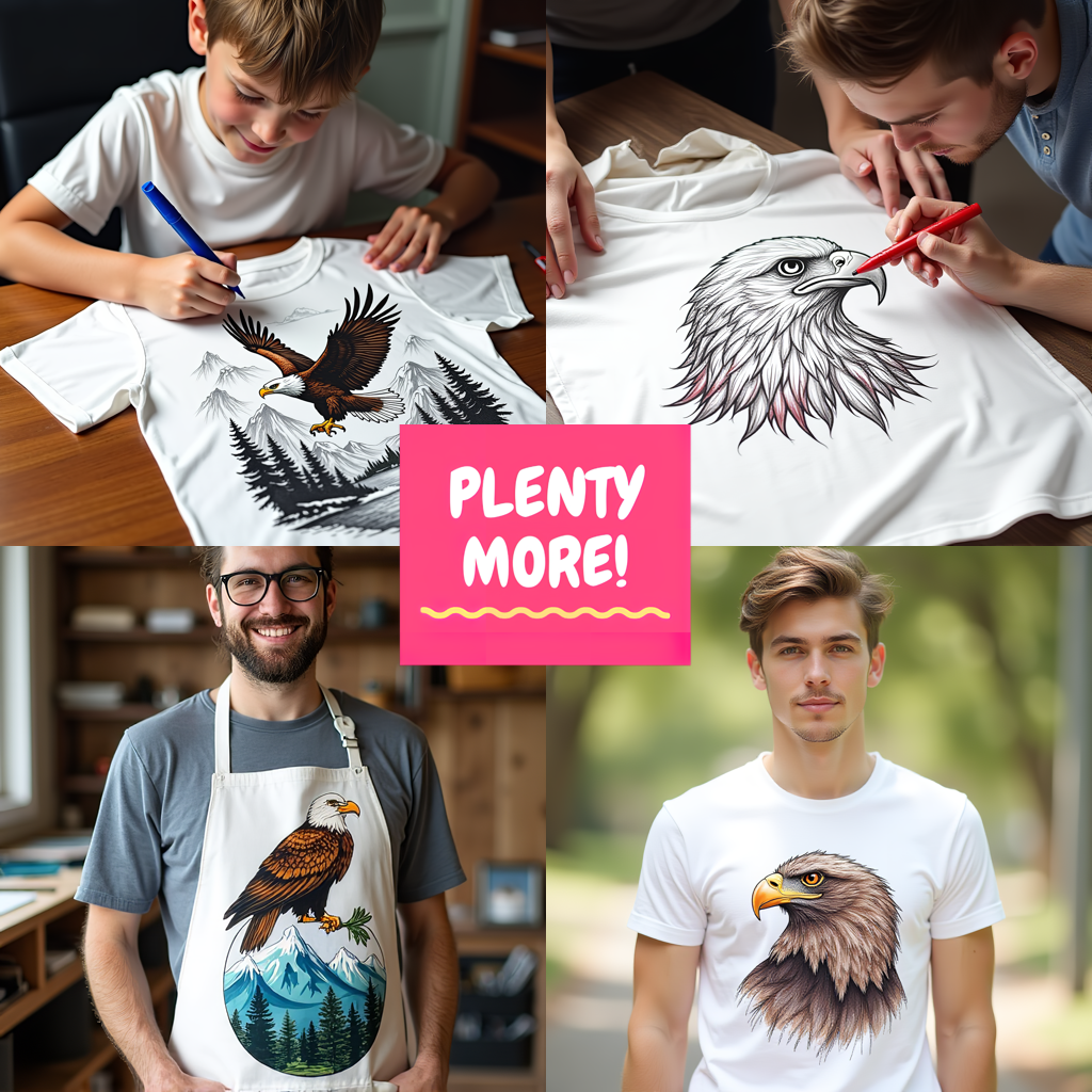 Unisex T-shirt Colorful Graphic Design - Bald Eagle in Flight