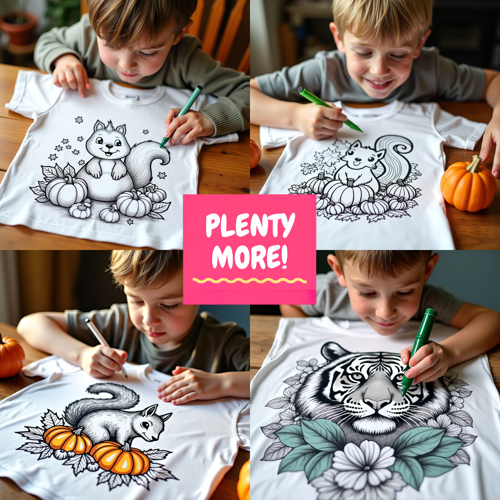 Adult Sweatshirt Coloring Kit with 10 Fabric Markers - Squirrel