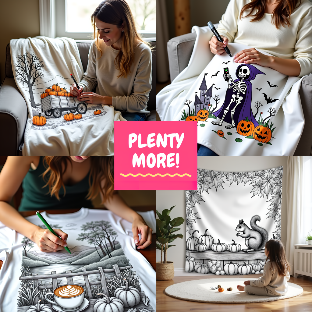 Apron Coloring Kit with 10 Fabric Markers - Pumpkin Patch