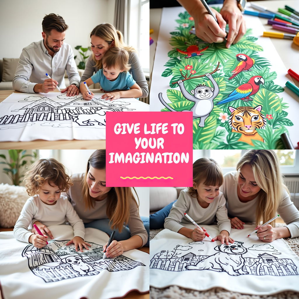 Blanket Coloring Kit with 10 Fabric Markers - Squirrel