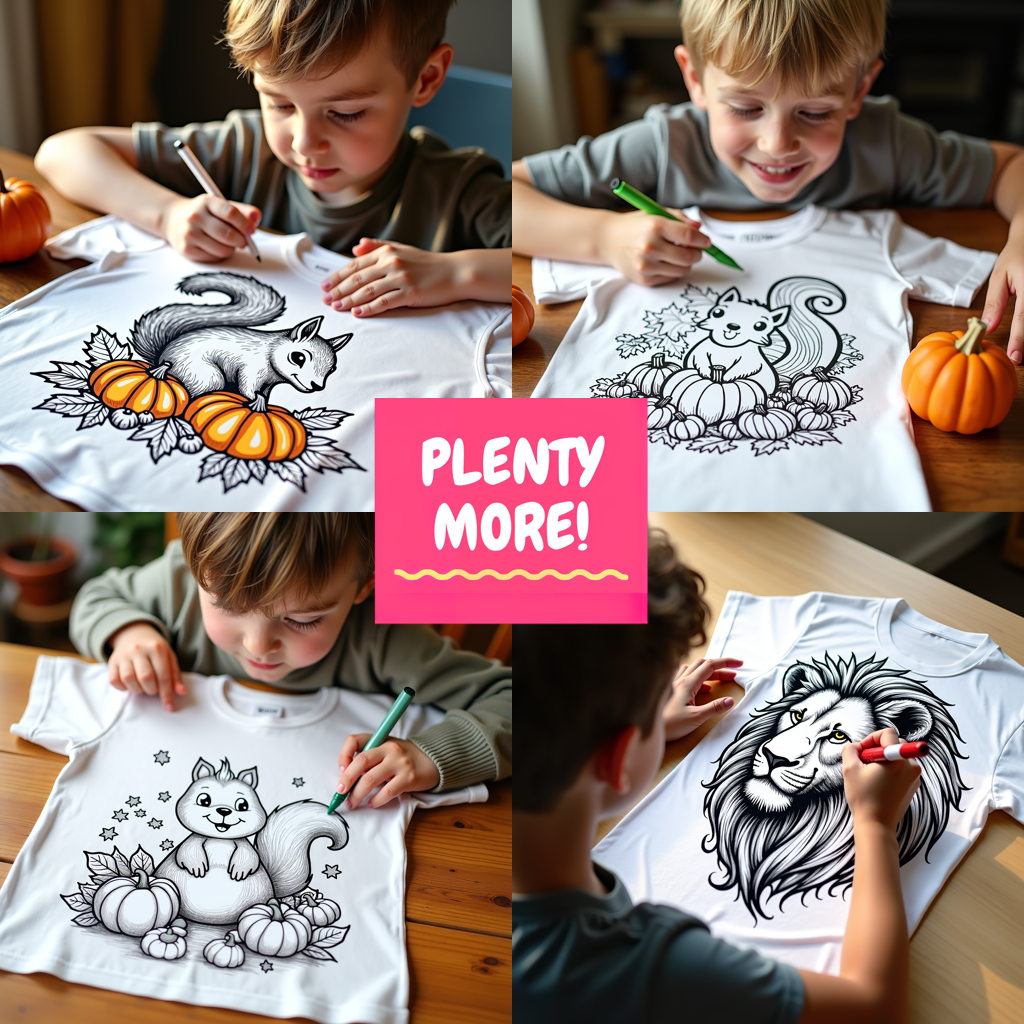 Adult Sweatshirt Coloring Kit with 10 Fabric Markers - Squirrel