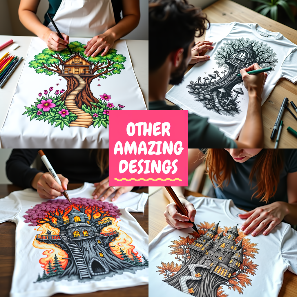 Apron Coloring Kit with 10 Fabric Markers - Magical Treehouse