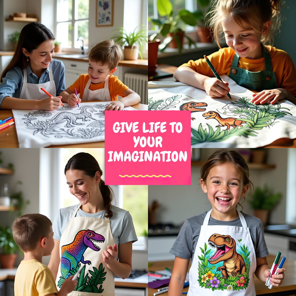 Indoor Wall Tapestries Coloring Kit with 10 Fabric Markers - Tyrannosaurus Rex