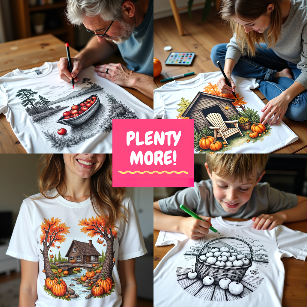 Adult Sweatshirt Coloring Kit with 10 Fabric Markers - Countryside