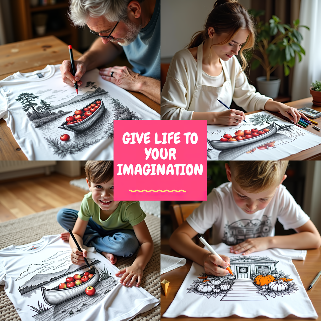 Adult Sweatshirt Coloring Kit with 10 Fabric Markers - Countryside