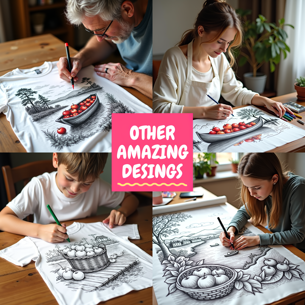Adult Sweatshirt Coloring Kit with 10 Fabric Markers - Countryside
