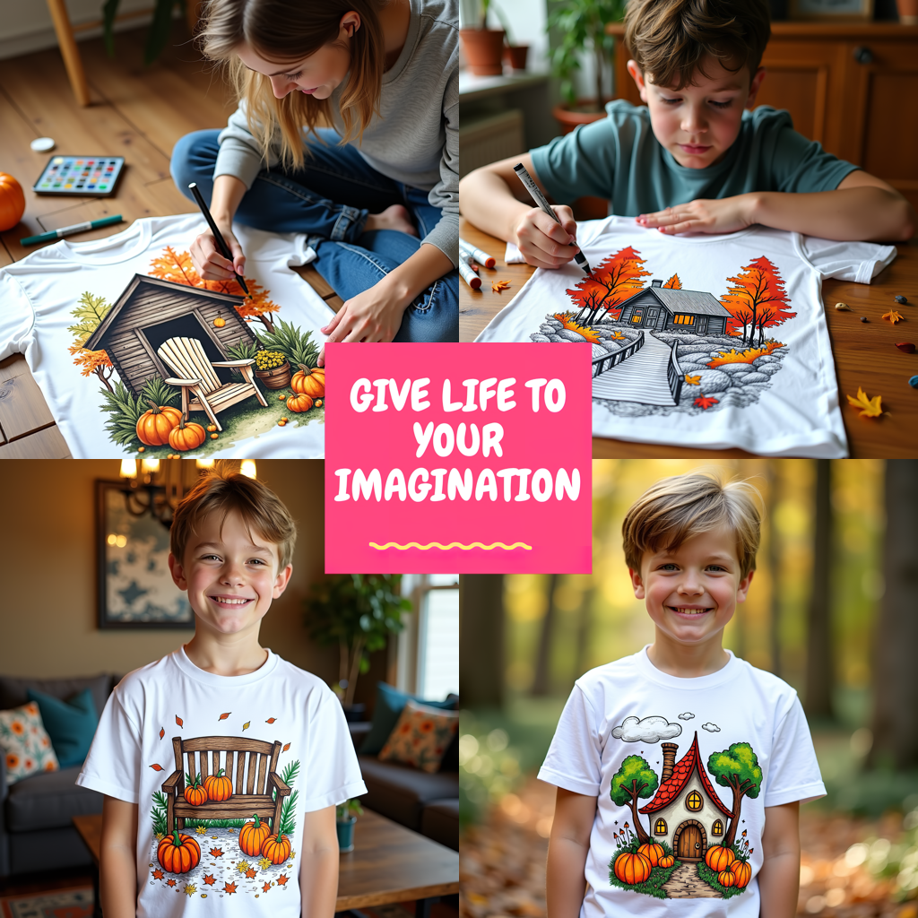 Adult Sweatshirt Coloring Kit with 10 Fabric Markers - Pumpkin Patch