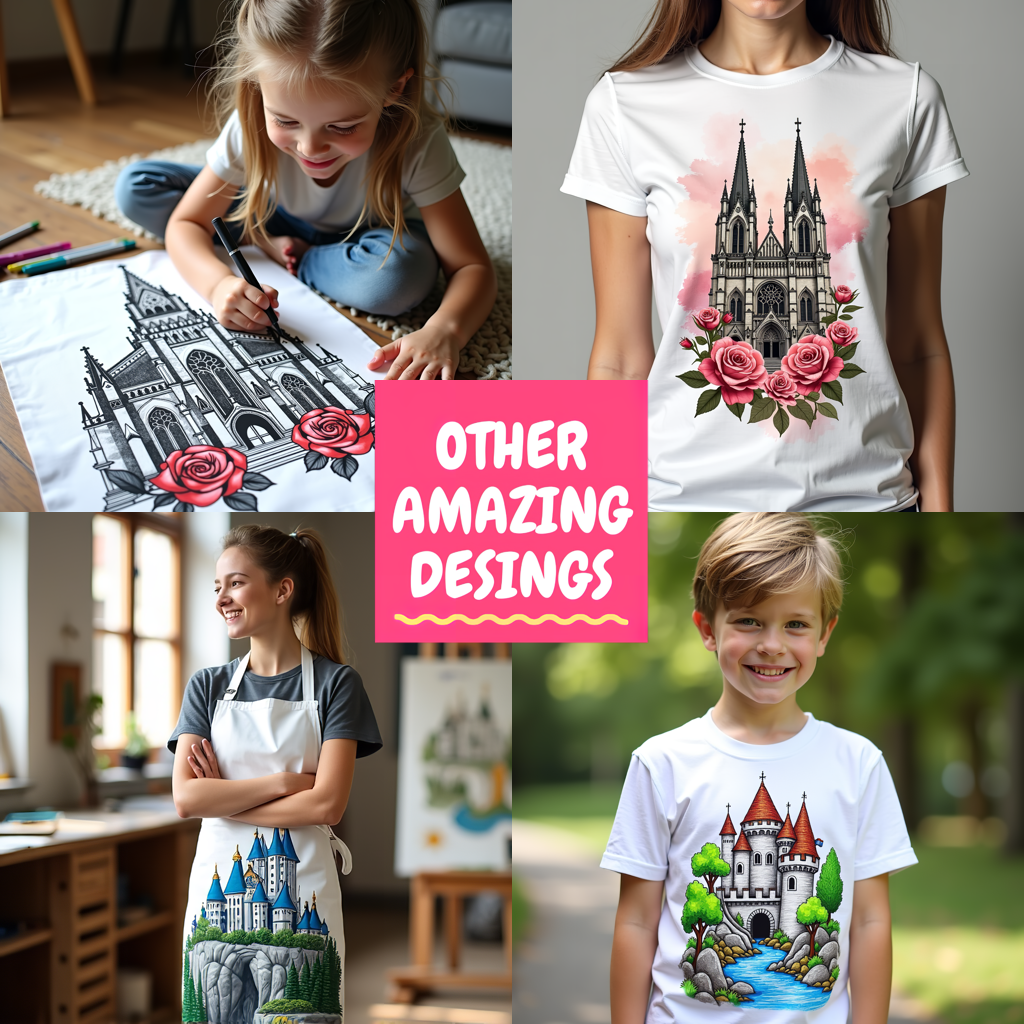 Unisex T-shirt Coloring Kit with 10 Fabric Markers - Church