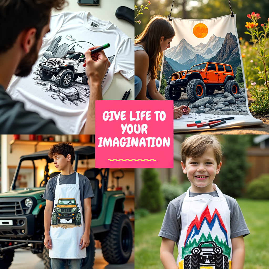Indoor Wall Tapestries Coloring Kit with 10 Fabric Markers - Monster Truck