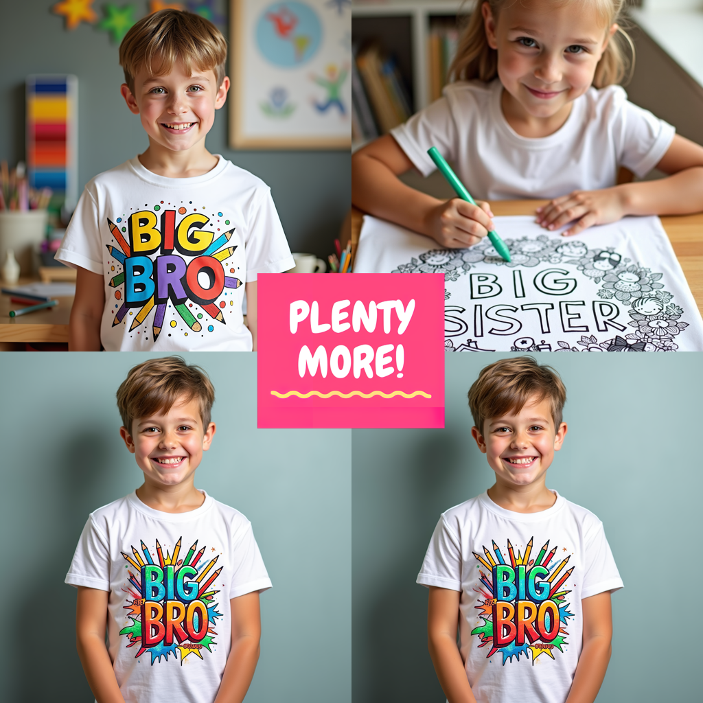 Unisex T-shirt Coloring Kit with 10 Fabric Markers - Birthday Cake