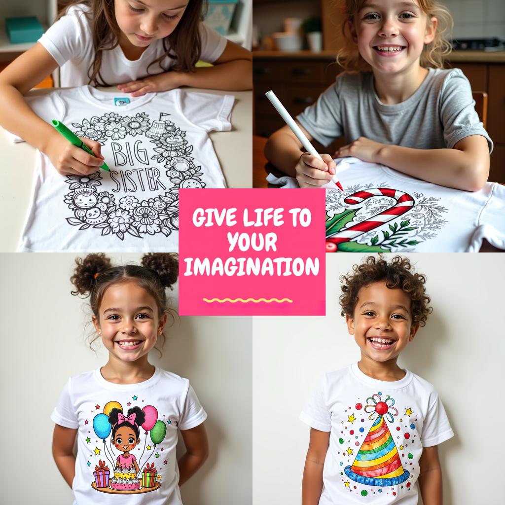 Women's T-shirt Coloring Kit with 10 Fabric Markers - Birthday Party