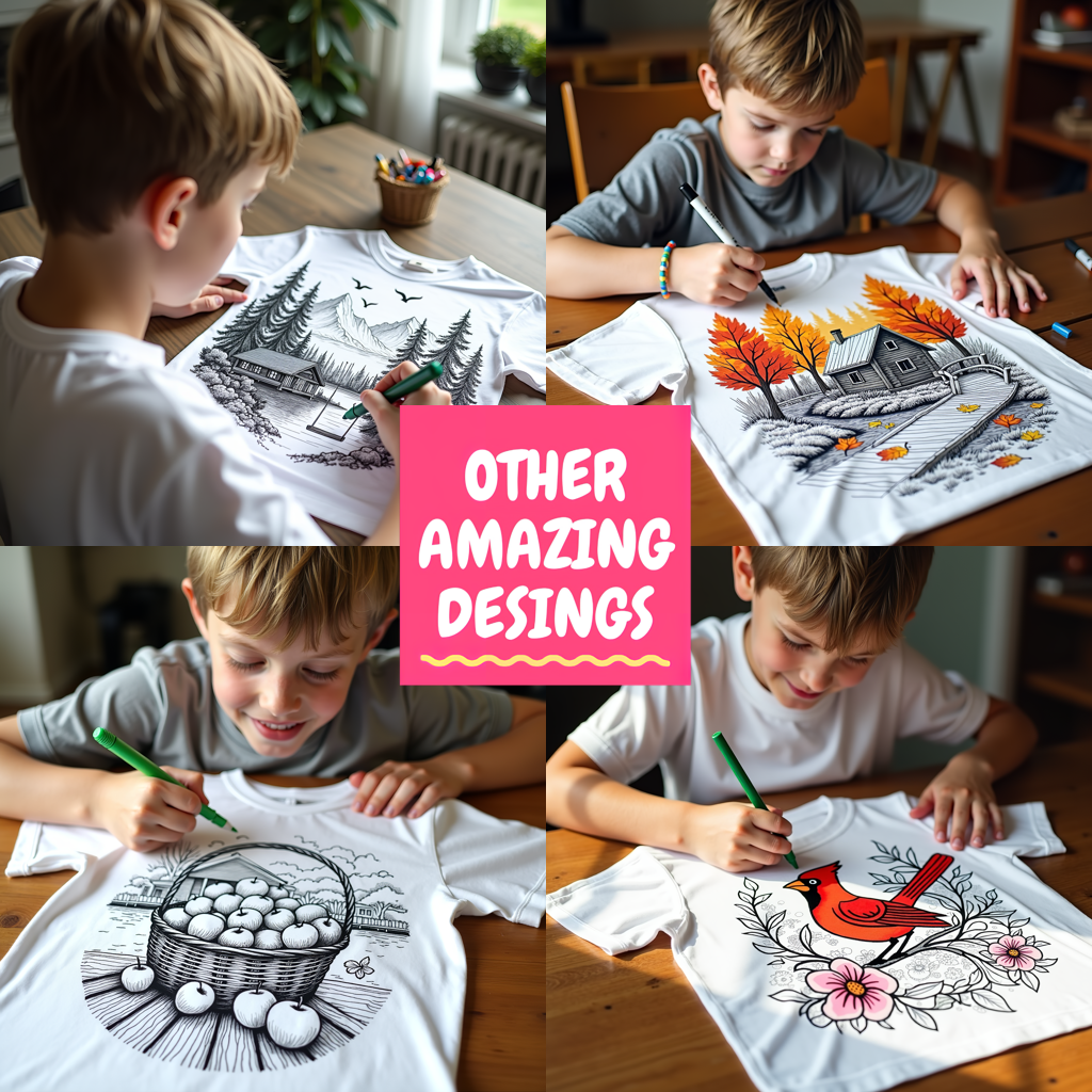 Kid's T-shirt Coloring Kit with 10 Fabric Markers - Lakeside