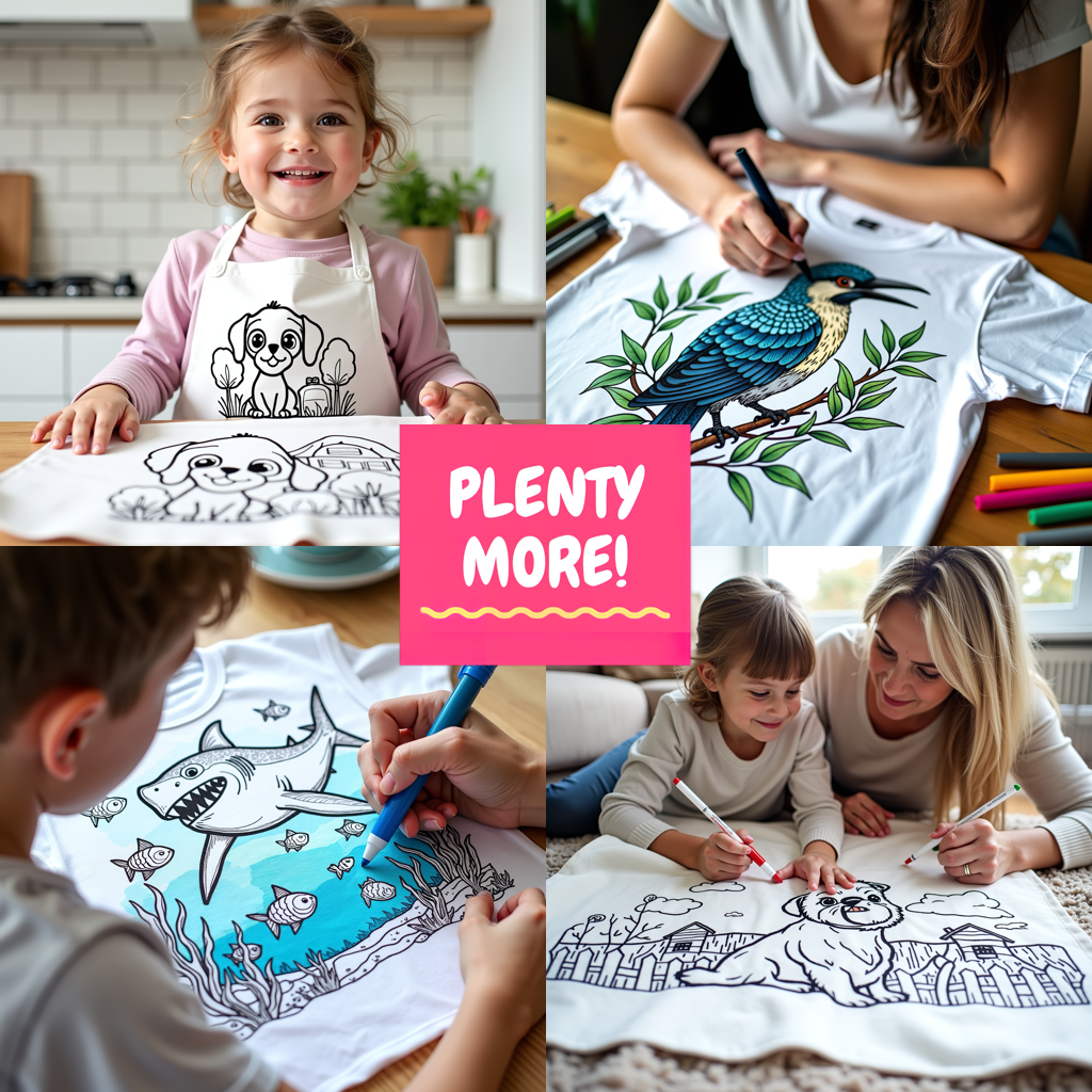 Apron Coloring Kit with 10 Fabric Markers - Wild Tiger
