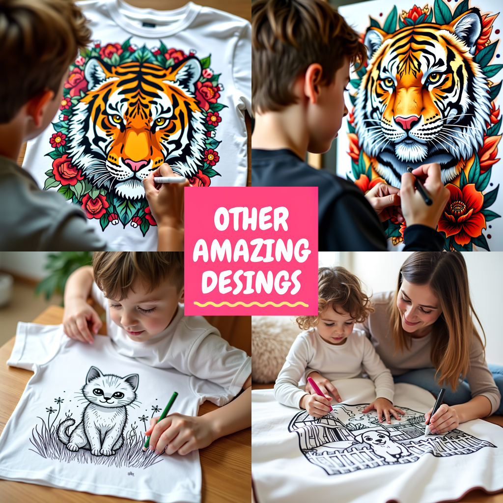 Blanket Coloring Kit with 10 Fabric Markers - Wild Tiger