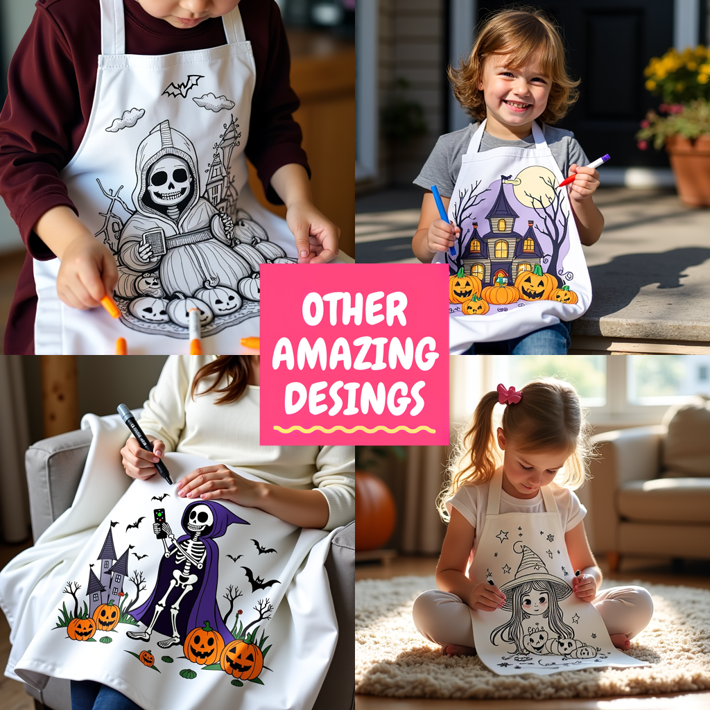 Blanket Coloring Kit with 10 Fabric Markers - Skeleton