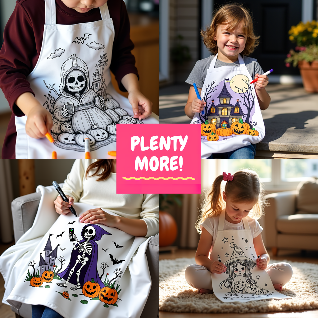 Unisex T-shirt Coloring Kit with 10 Fabric Markers - Skeleton