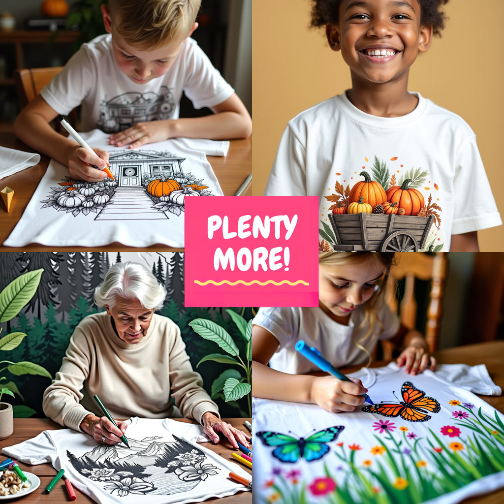 Adult Sweatshirt Coloring Kit with 10 Fabric Markers - Sunset