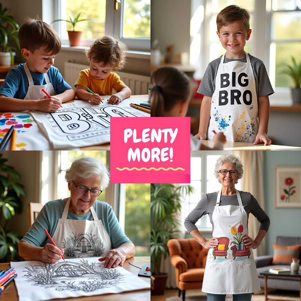 Apron Coloring Kit with 10 Fabric Markers - Grandpa