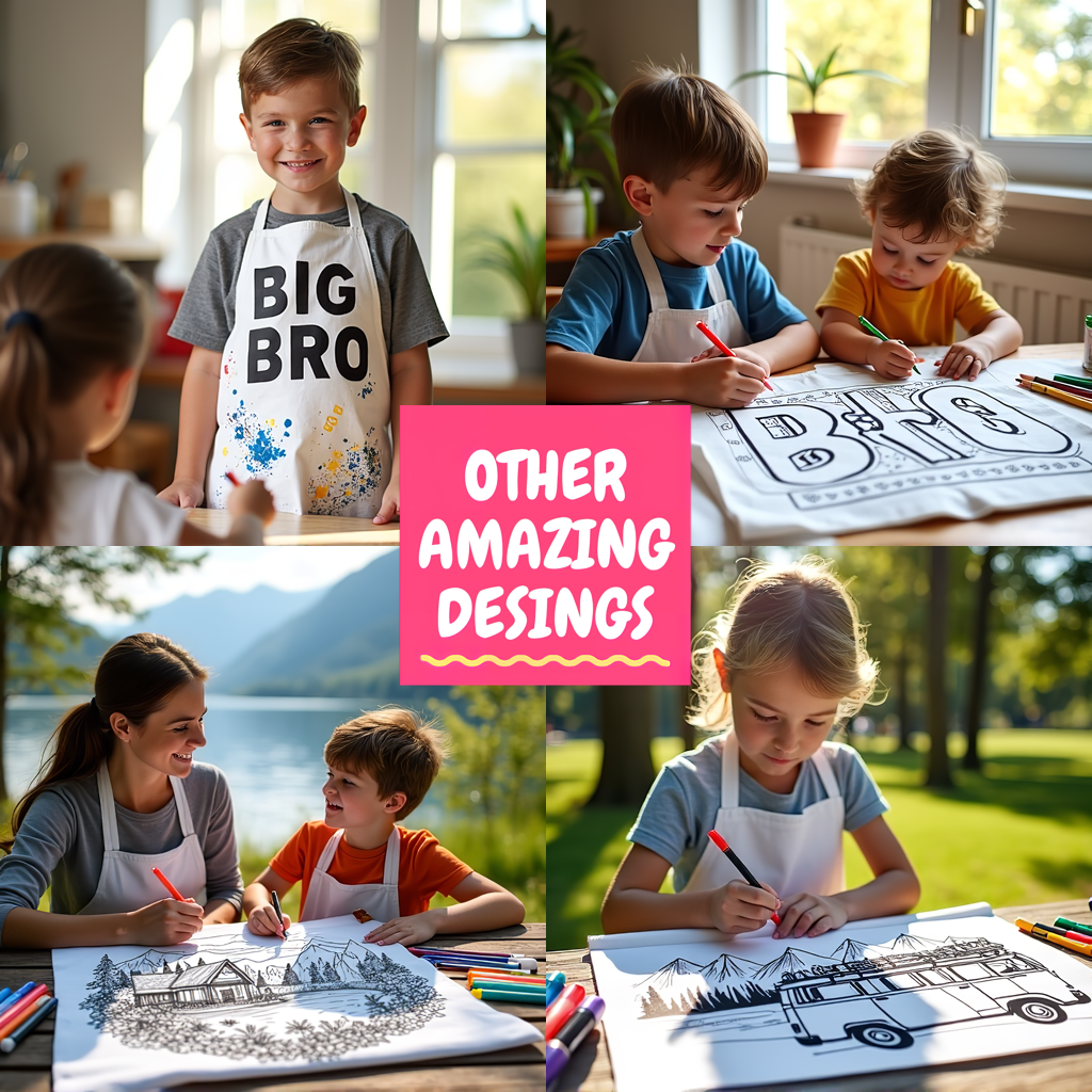 Apron Coloring Kit with 10 Fabric Markers - Grandfather