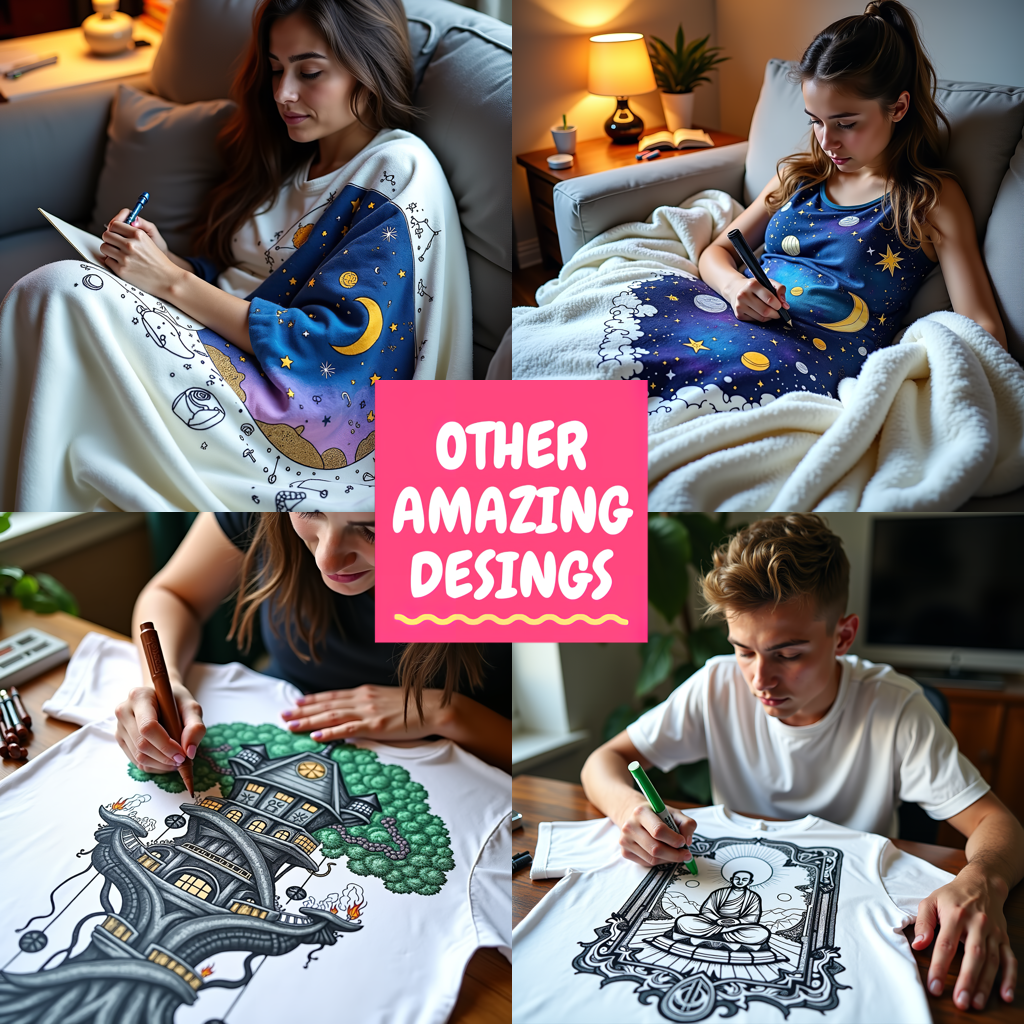 Indoor Wall Tapestries Coloring Kit with 10 Fabric Markers - Astronaut