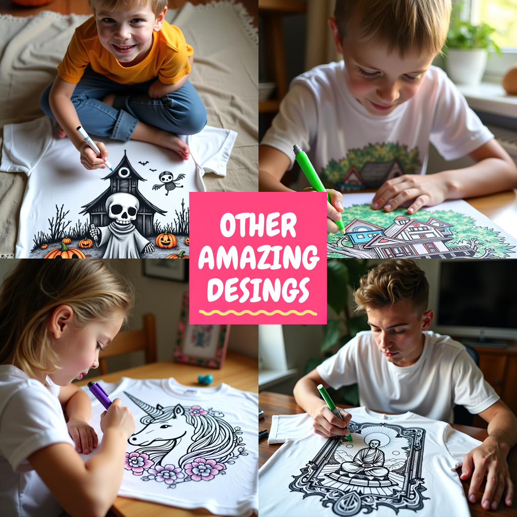 Unisex T-shirt Coloring Kit with 10 Fabric Markers - Astronaut