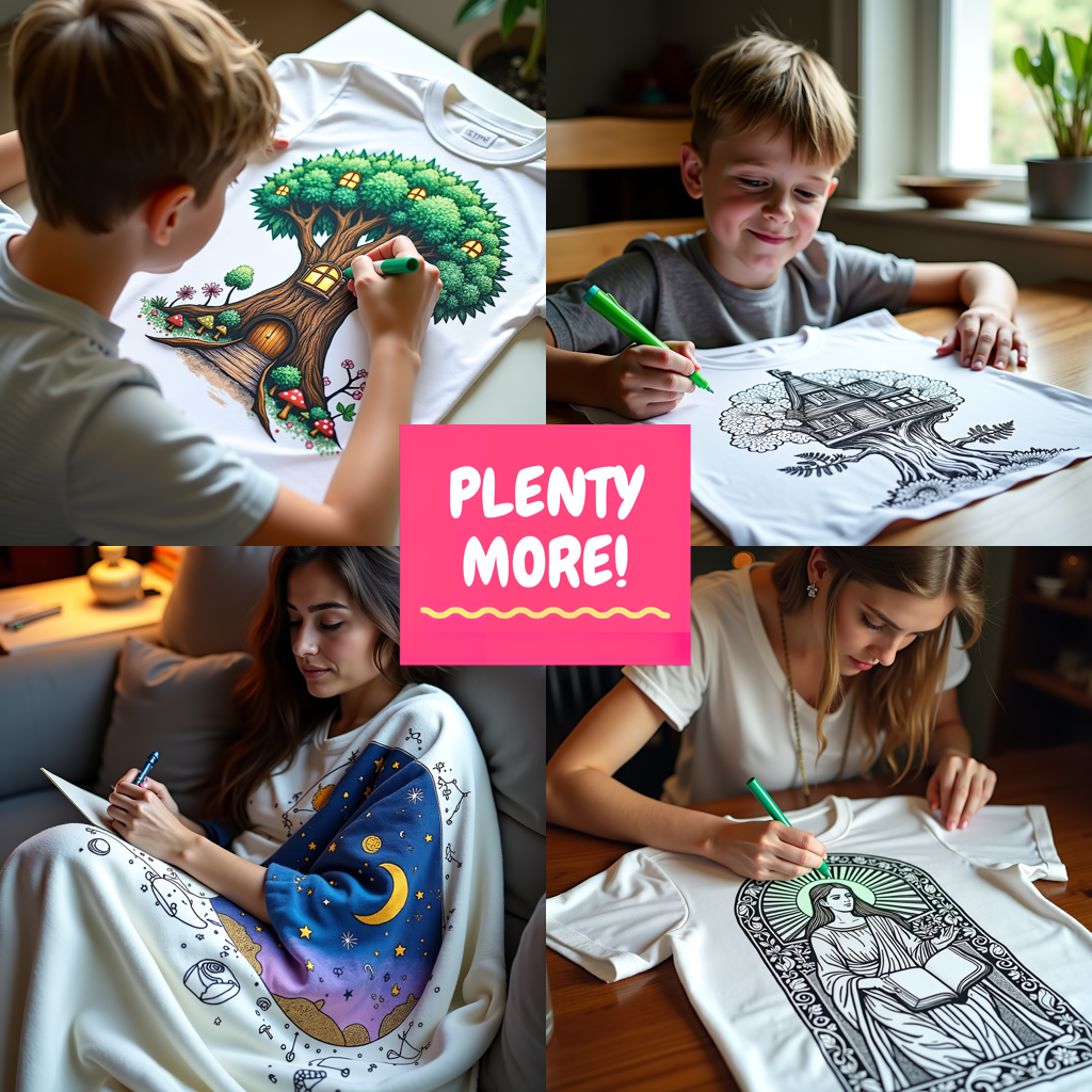 Unisex T-shirt Coloring Kit with 10 Fabric Markers - Astronaut