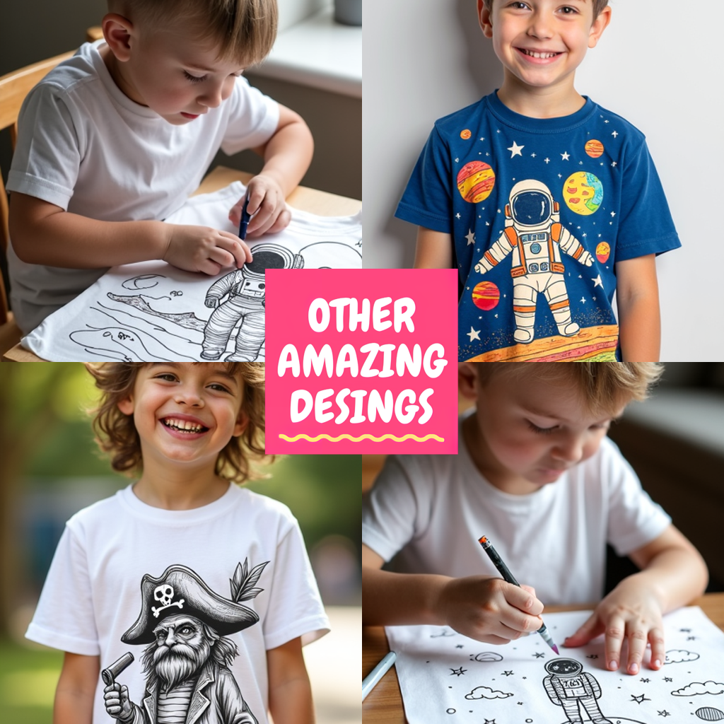 Apron Coloring Kit with 10 Fabric Markers - Space Adventure