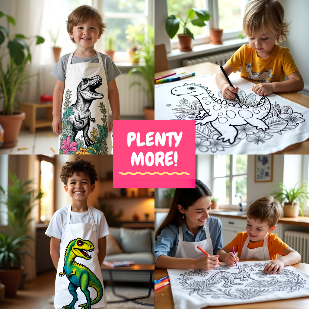 Indoor Wall Tapestries Coloring Kit with 10 Fabric Markers - Pterodactyls