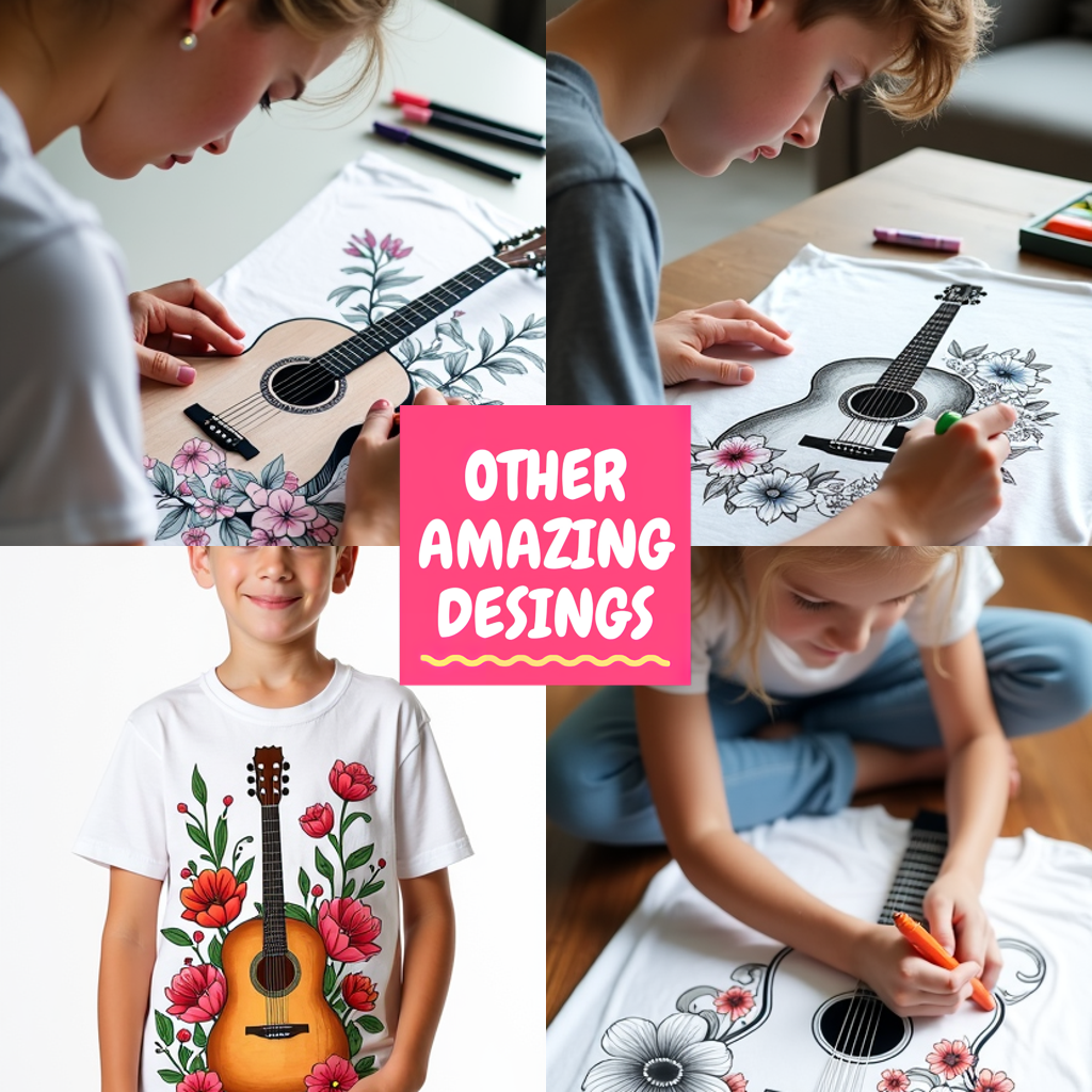 Blanket Coloring Kit with 10 Fabric Markers - Guitar