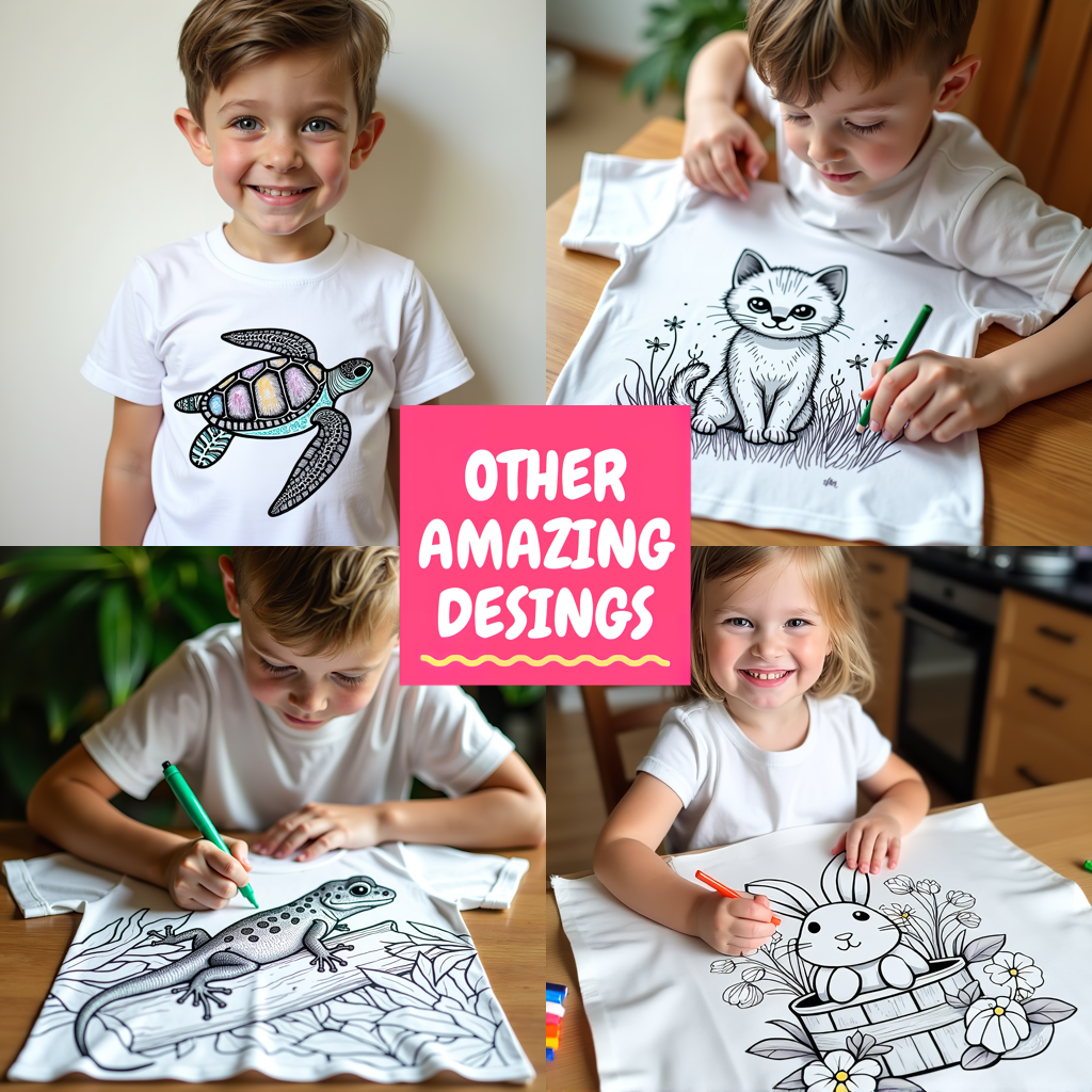 Unisex T-shirt Coloring Kit with 10 Fabric Markers - Chick