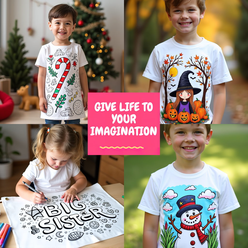 Unisex T-shirt Coloring Kit with 10 Fabric Markers - Christmas Tree