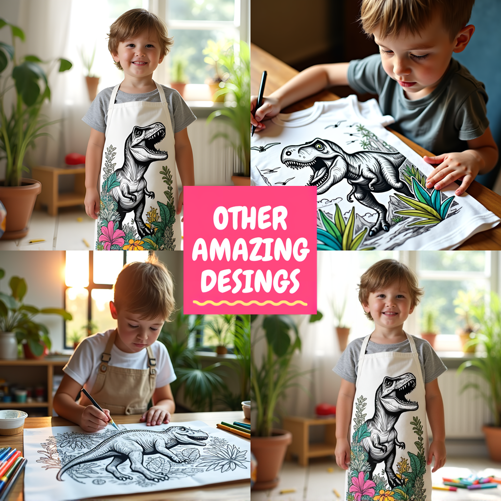 Unisex T-shirt Coloring Kit with 10 Fabric Markers - Pterodactyls