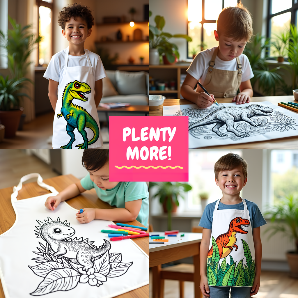 Kid's T-shirt Coloring Kit with 10 Fabric Markers - Marine Dinosaur