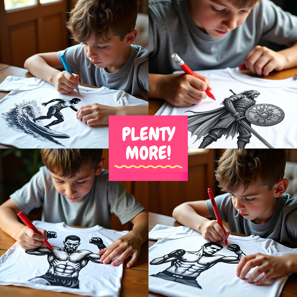 Adult Sweatshirt Coloring Kit with 10 Fabric Markers - Viking Warrior