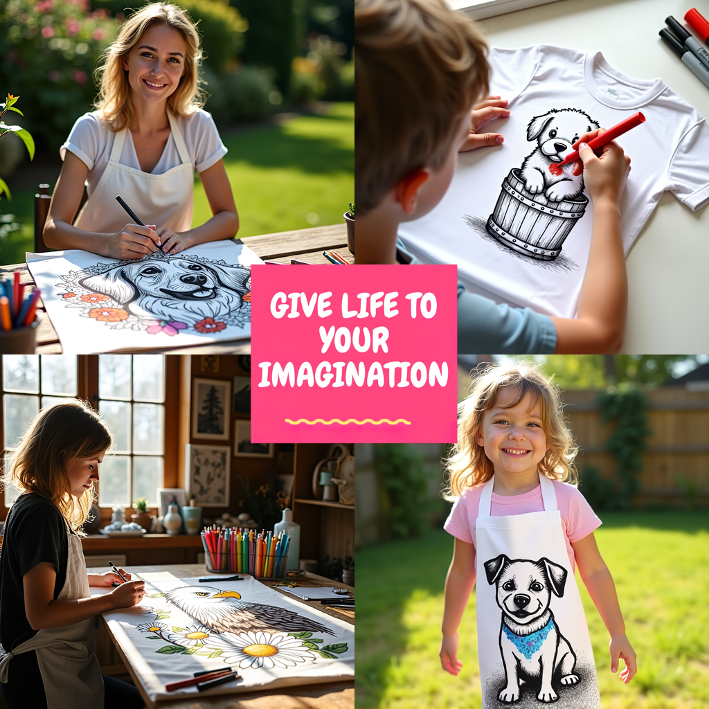 Blanket Coloring Kit with 10 Fabric Markers - Steampunk Cat