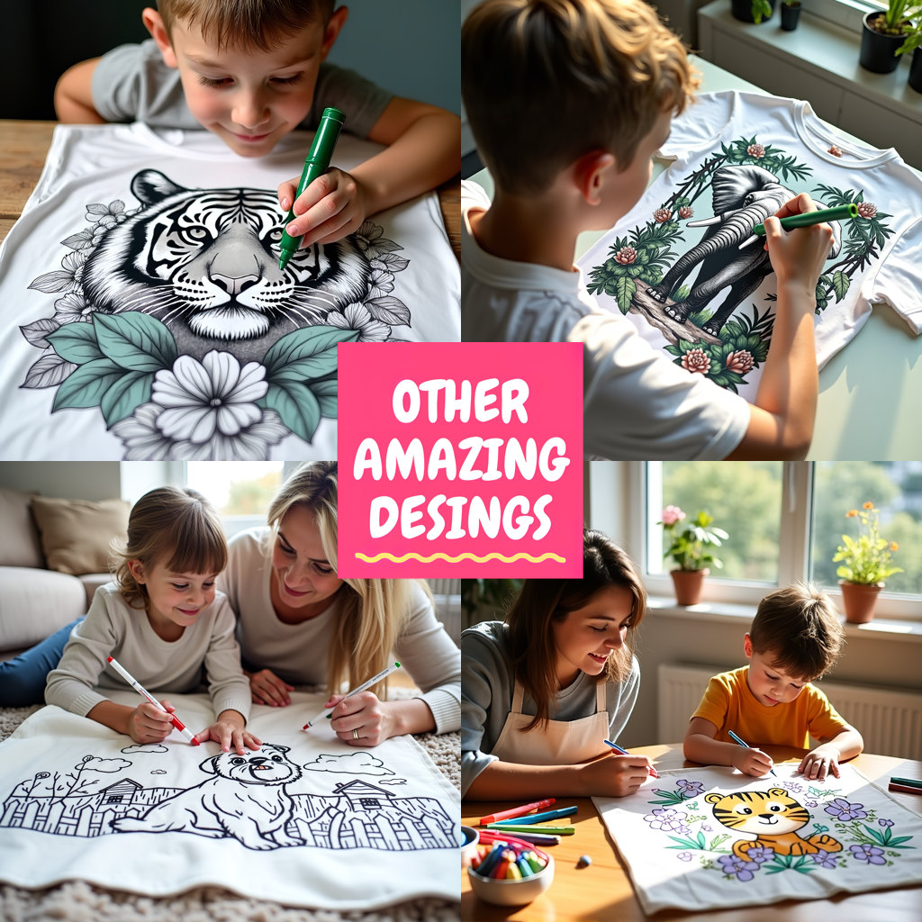 Indoor Wall Tapestries Coloring Kit with 10 Fabric Markers - Steampunk Cat