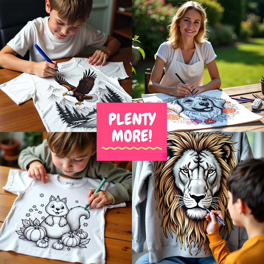 Blanket Coloring Kit with 10 Fabric Markers - Steampunk Cat