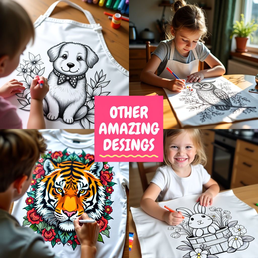 Indoor Wall Tapestries Coloring Kit with 10 Fabric Markers - Adventurer Cat