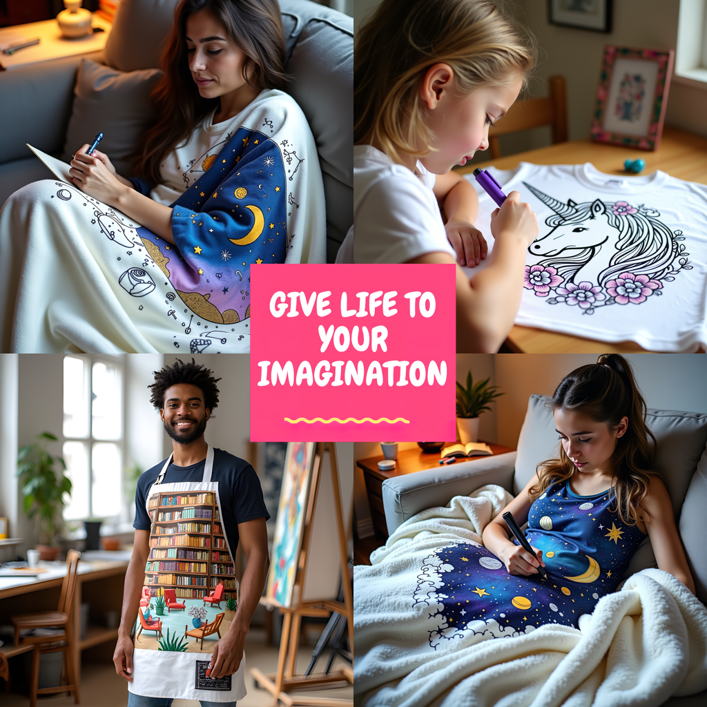 Blanket Coloring Kit with 10 Fabric Markers - Steampunk Fashion