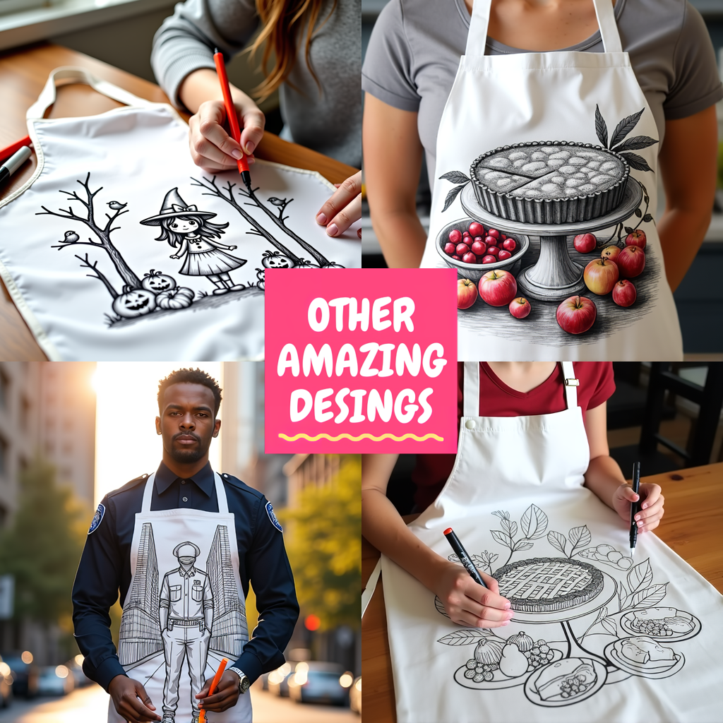 Apron Coloring Kit with 10 Fabric Markers - Steampunk