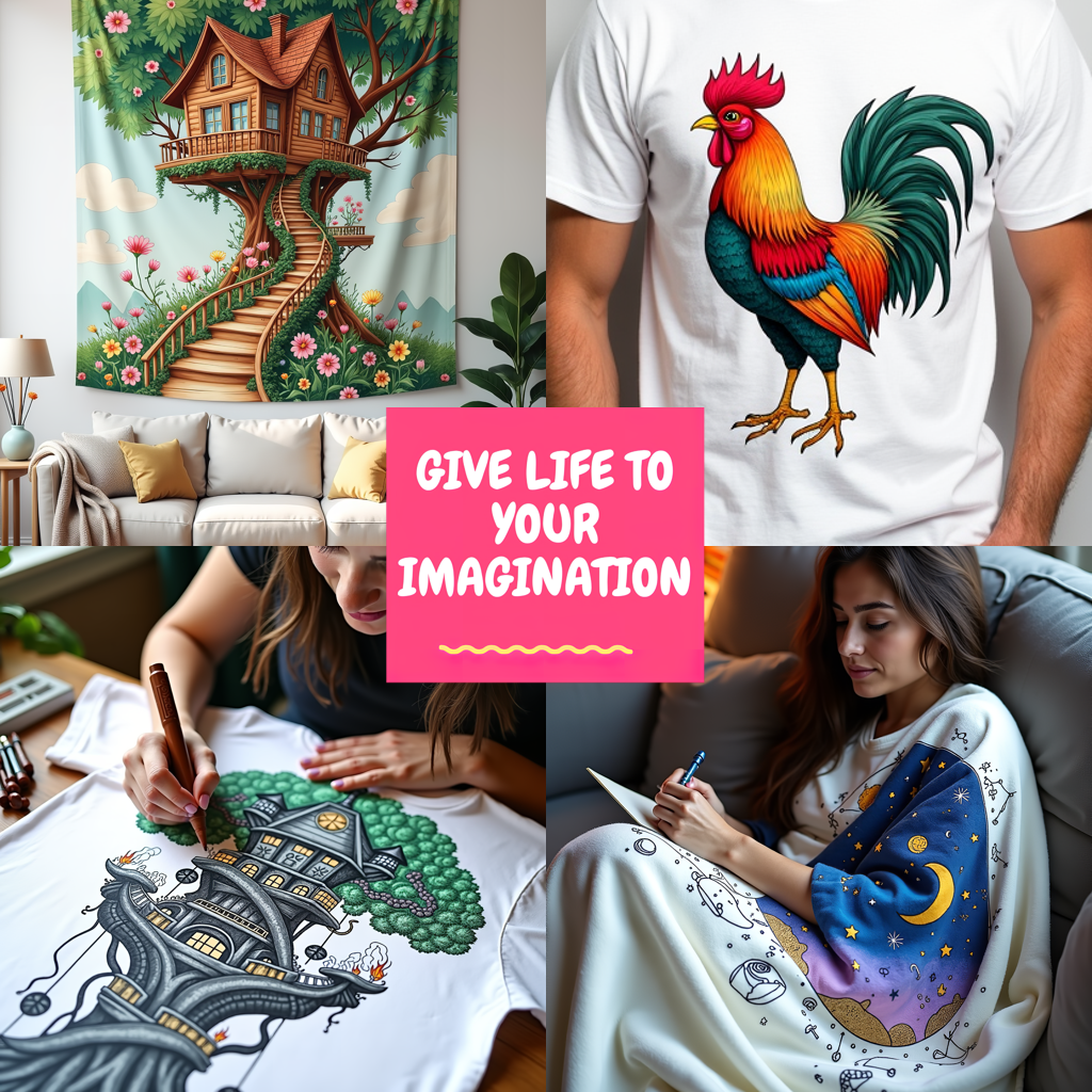 Blanket Coloring Kit with 10 Fabric Markers - Steampunk