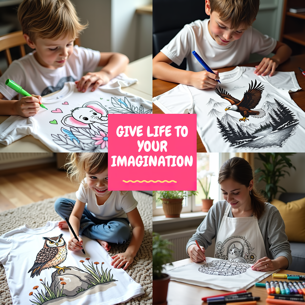 Adult Sweatshirt Coloring Kit with 10 Fabric Markers - Steampunk Cat