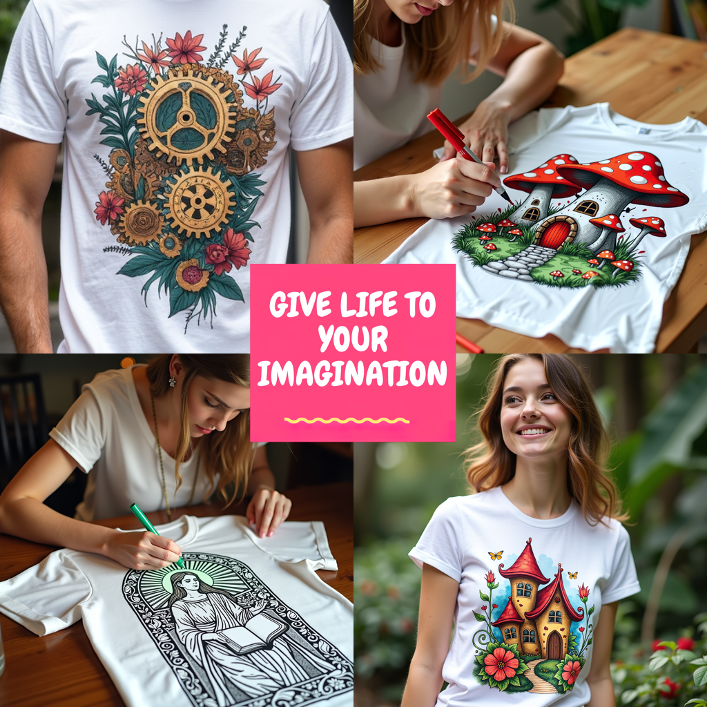 Adult Sweatshirt Coloring Kit with 10 Fabric Markers - Steampunk