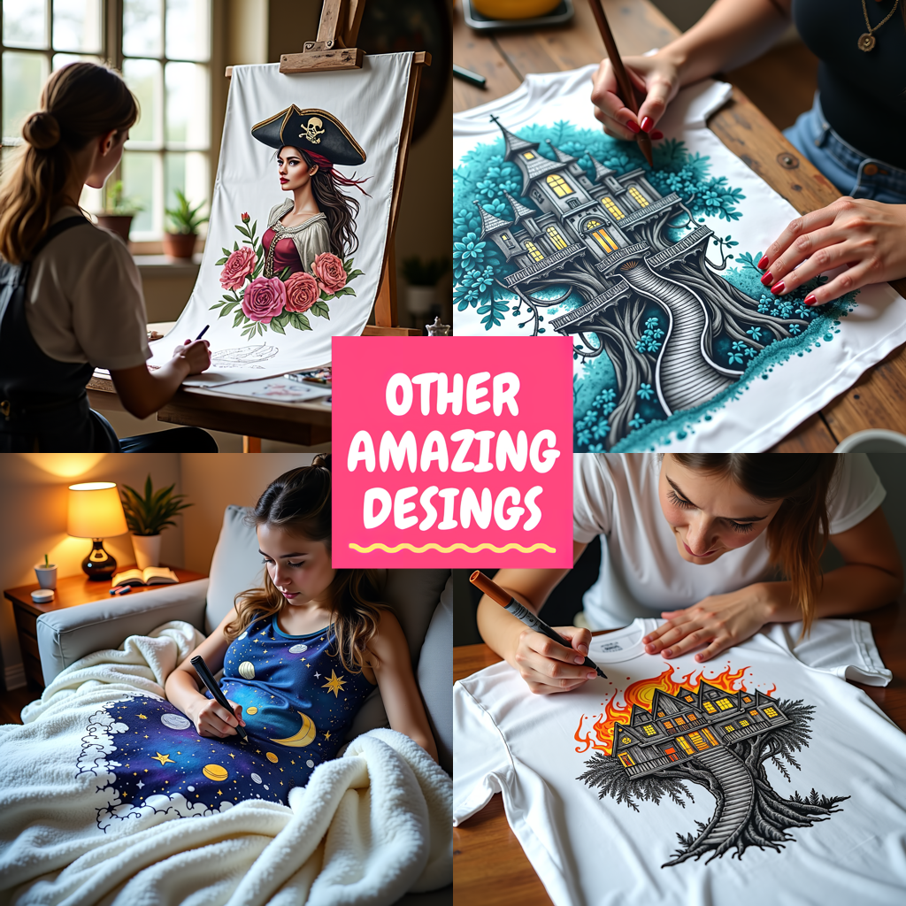 Unisex T-shirt Coloring Kit with 10 Fabric Markers - Steampunk