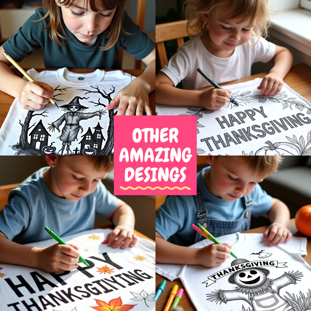 Apron Coloring Kit with 10 Fabric Markers - Thanksgiving